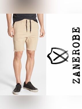 Zanerobe Sureshot Cutoff Drawstring Raw-Hem Shorts